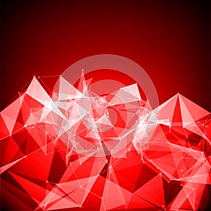 Concept futuristic tech red background - stock vector